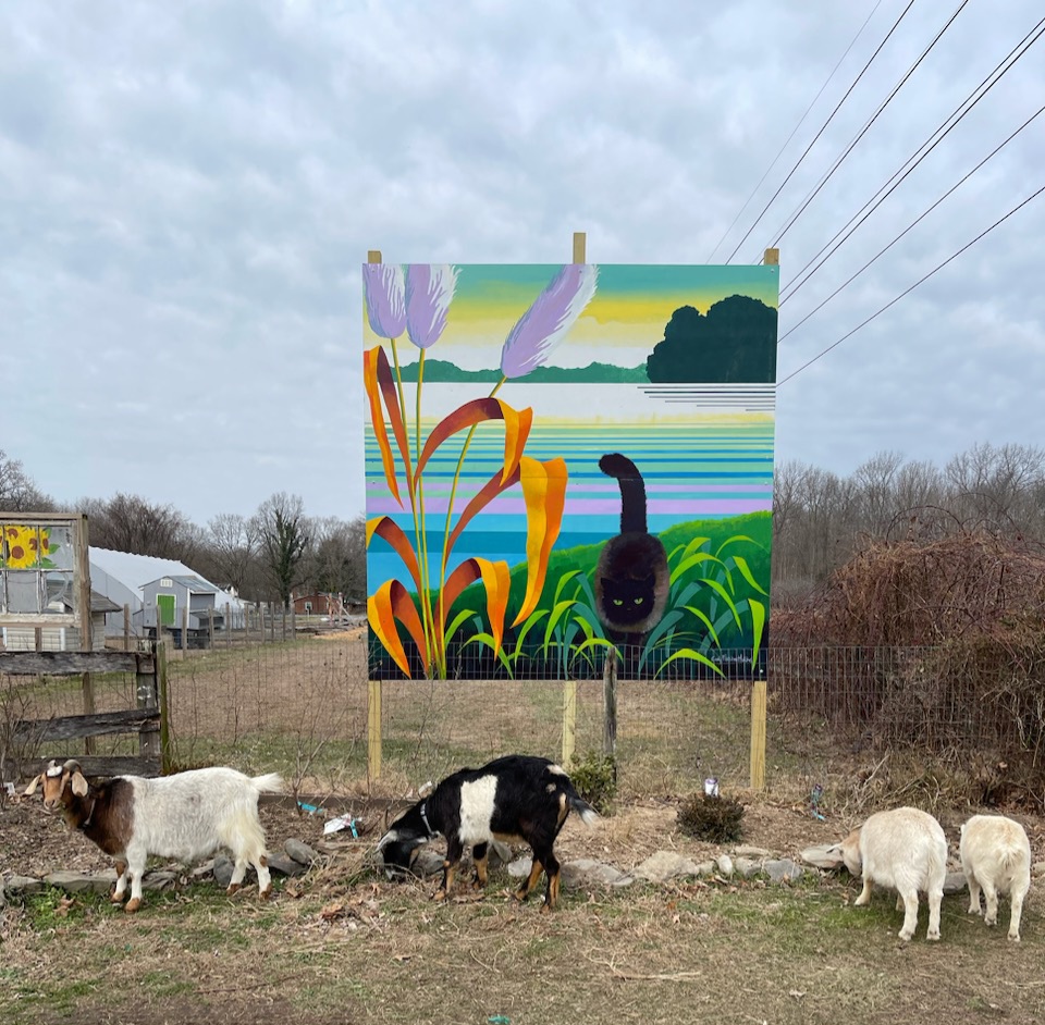 Mural by Cindy Fletcher Holden at Langton Green Farm